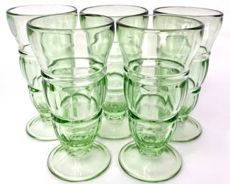 Green Depression Glass Set (5)