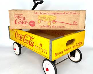 Vintage Coca Cola Crate Wagon with Original Parts Box