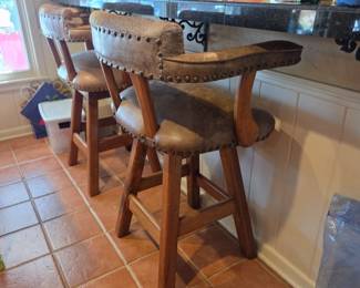 Western leather cowhide bar stools