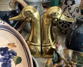 Brass duck bookends