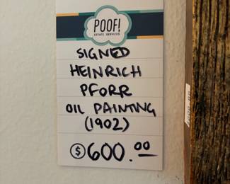 Signed Heinrich Pforr Oil Painting 