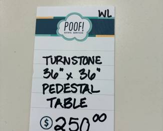 Turnstone 36 x 36 Pedestal Table 