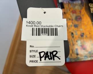 Knoll Red Stackable Chairs 