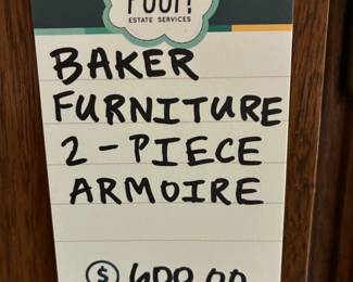 Baker Furniture 2 - Piece Armoire 