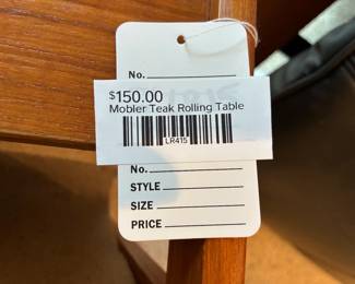 Mobler Teak Rolling Table 