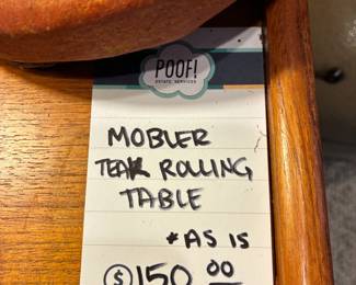 Mobler Teak Rolling Table