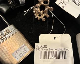 950 Silver Biomorphic Ring