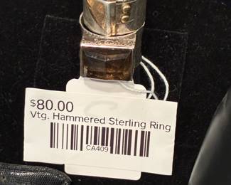 Vtg Hammered Sterling Ring 