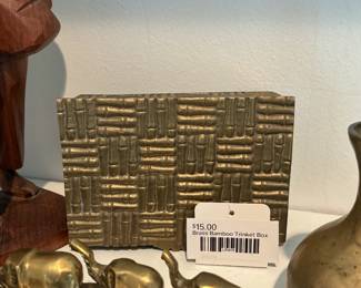 Brass Bamboo Trinket Box 