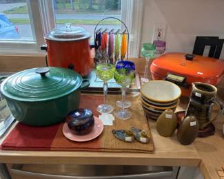 2 Pc Val St Lambert Wine Glasses, 3 Pc Val St Lambert Wine Glasses 