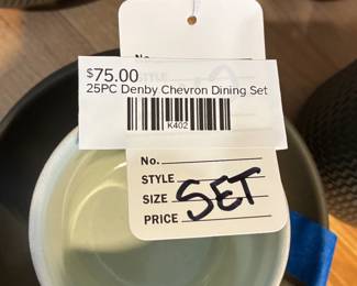 25 Pc Denby Chevron Dining Set