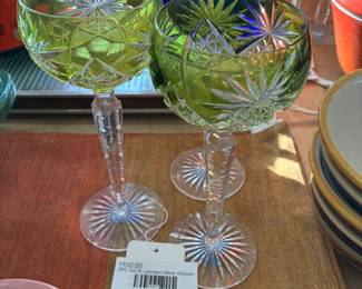 3 Pc Val St Lambert Wine Glasses 