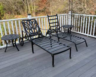 70 x 24 x 36, 63 x 22 x 37, 2 side tables 22 x 17