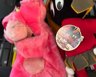 Pink Panther  puppet and Marvin the Martian plush