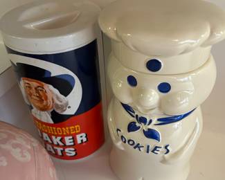 Quaker Oats and Pillsbury Doughboy cookie jars