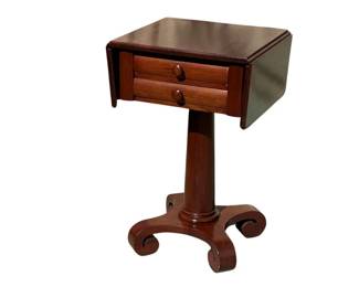 Mahogany Empire two drawer stand with drop leaves