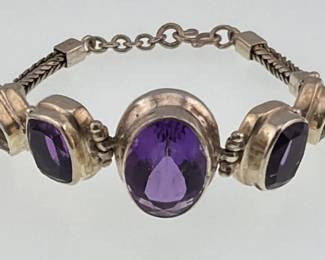 Sterling amethyst, citrine bracelet