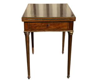 Continental card table with marquetry inlay
