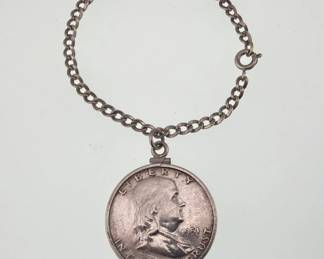 Sterling Franklin half dollar bracelet