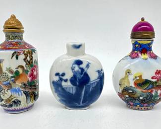 Antique porcelain snuff bottles