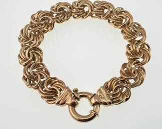 Sterling, vermeil woven knot bracelet