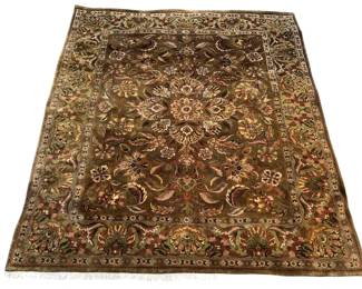 Wool Indian Tabriz style room size rug; 7’9” x 10’