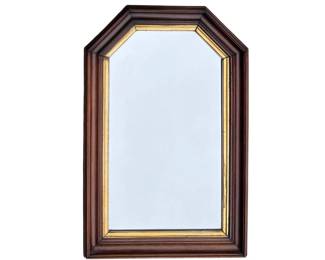 Walnut mirror with gilt liner