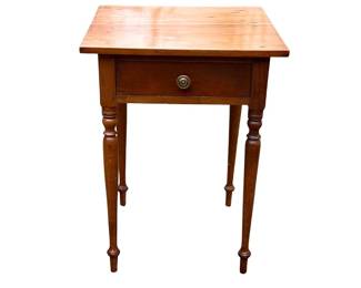Period country Sheraton high country work table with one drawer