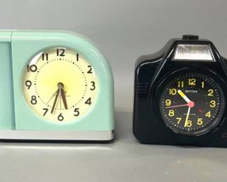 Art Deco style alarm clocks