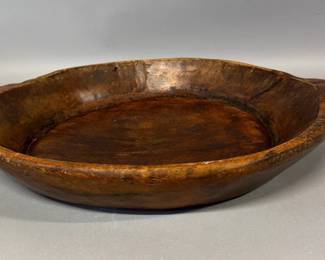 Antique wood kneading bowl