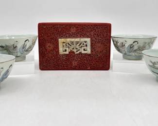 Cinnabar box, Japanese bowls