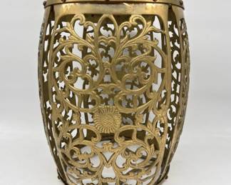 Vintage brass open fretwork garden stool