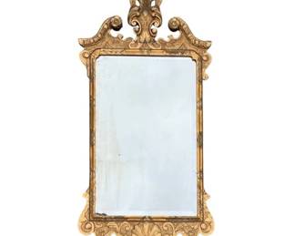 Antique Chippendale style gilt wood mirror
