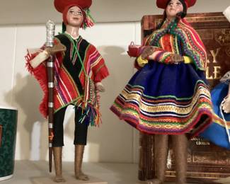 Vintage Peruvian Folk Art Doll Pair