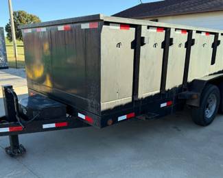 Bumper Pull Shopbuilt Dump Trailer With Remote Electric Lift And Cargo Rear Doors 