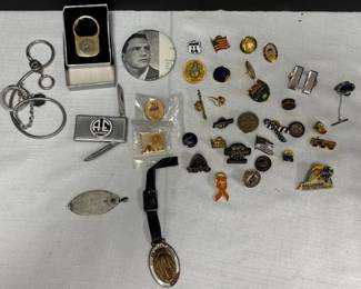 Antique Key Fob, Vintage Pins