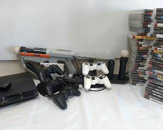 PS3 With Playstation Move And 58 Games