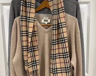 100 Cashmere Mens Sweaters, Burberry Scarf