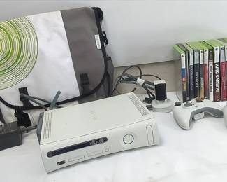 Xbox 360 Console with Games and Case