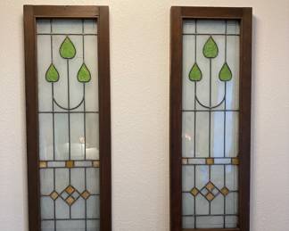 Antique stained glass panels from a Speakeasy