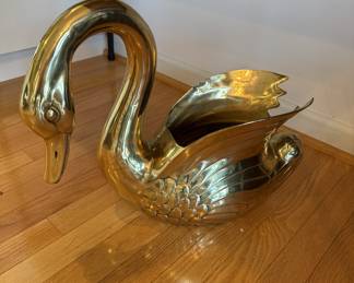 Brass Swan Planter
