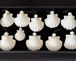 Bisque Shell Angel Ornaments