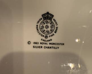 Royal Worcester "Silver Chantilly" China Set