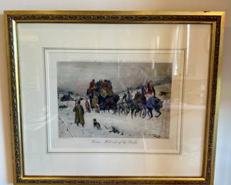 Coach Scene Framed Prints