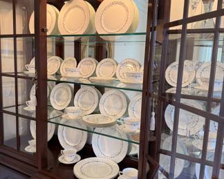 Royal Worcester "Silver Chantilly" China Set