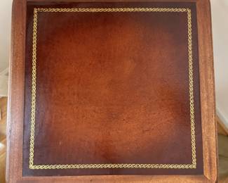 Vintage mahogany leather top table