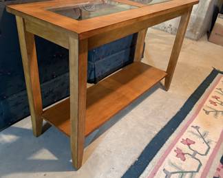 Glass top console table