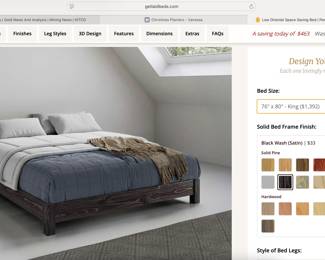 NEW! King Size Bed (no mattress) Recently purchased for $1400+, never used!