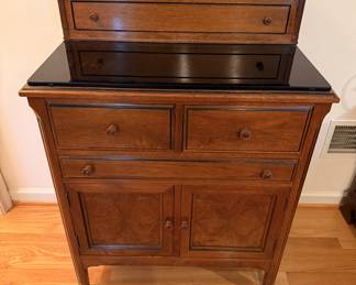 Art Deco medical cabinet w/black glass W.D.Allison