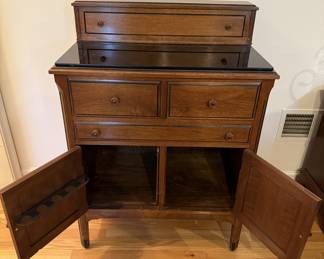 Art Deco medical cabinet w/black glass W.D.Allison